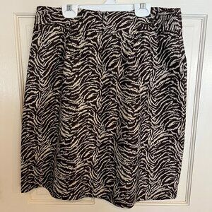 Ann Taylor Brown/Cream abstract Print Women's Skirt Size 8